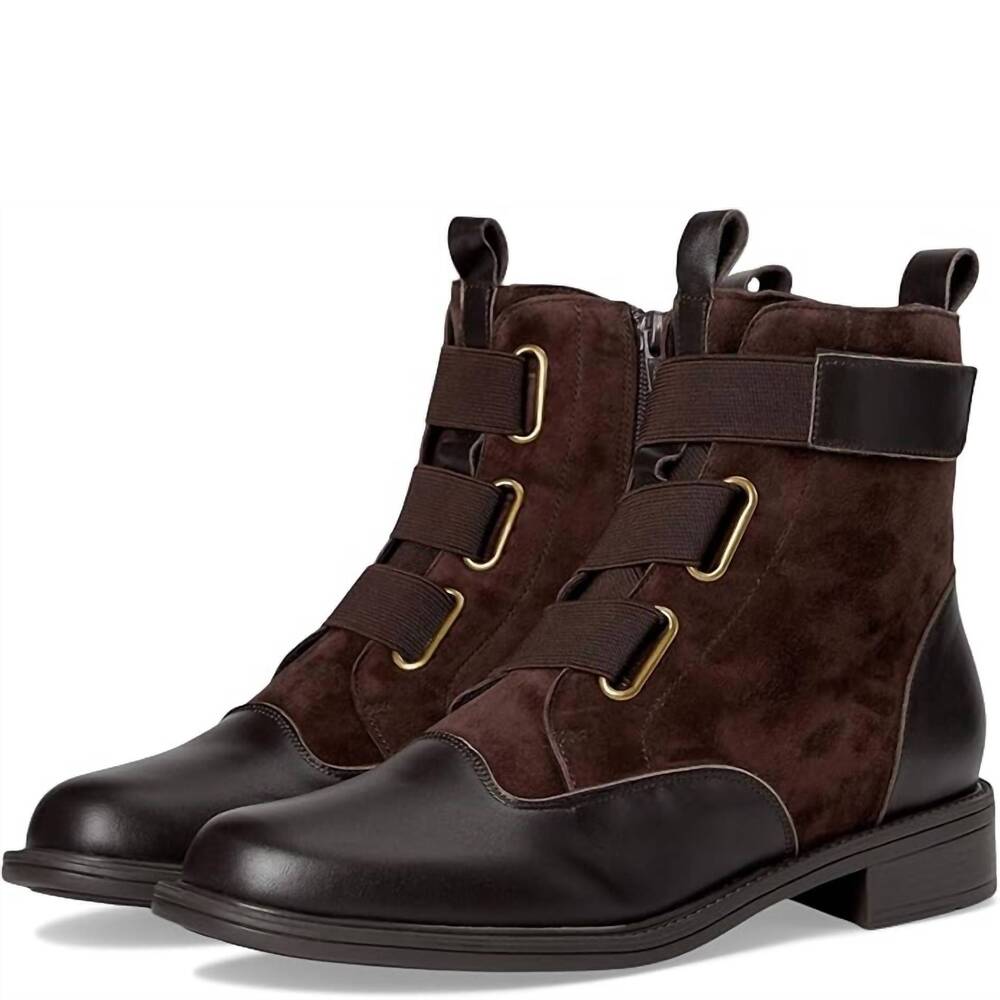 NEW DAVID TATE women's club leather boots in brown nap tan suede